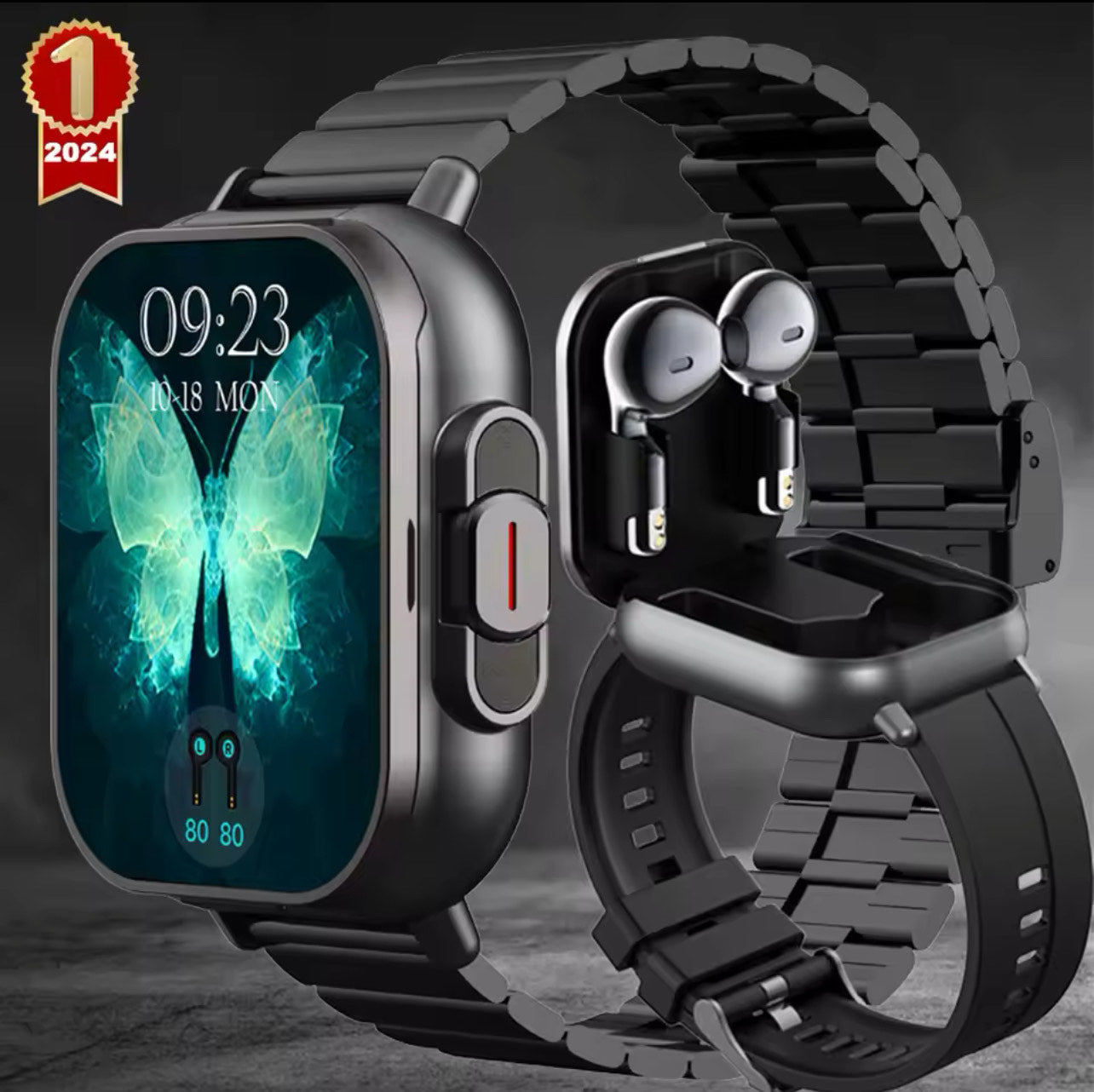 Smartwatch Multifuncional con Auriculares Inalámbricos Integrados.