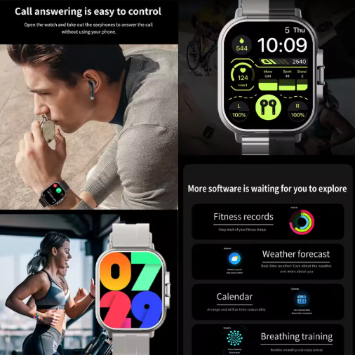 Smartwatch Multifuncional con Auriculares Inalámbricos Integrados.‏
